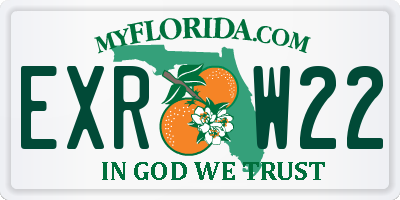 FL license plate EXRW22