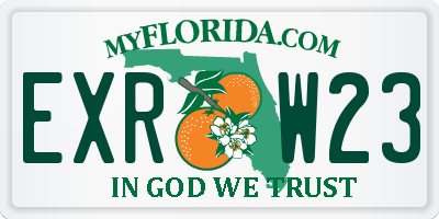 FL license plate EXRW23