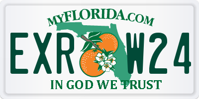 FL license plate EXRW24
