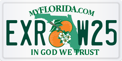 FL license plate EXRW25