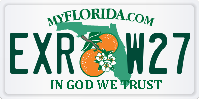 FL license plate EXRW27