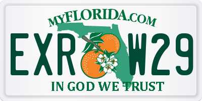 FL license plate EXRW29
