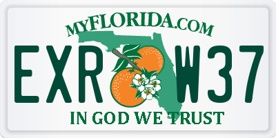 FL license plate EXRW37