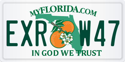 FL license plate EXRW47