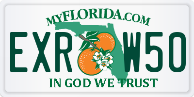 FL license plate EXRW50