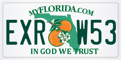 FL license plate EXRW53