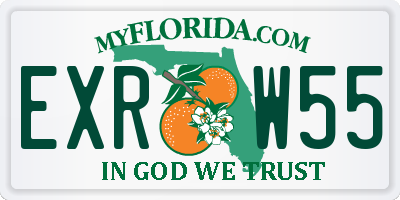 FL license plate EXRW55