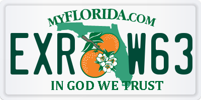 FL license plate EXRW63