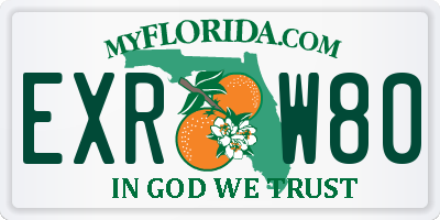 FL license plate EXRW80