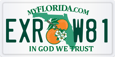 FL license plate EXRW81