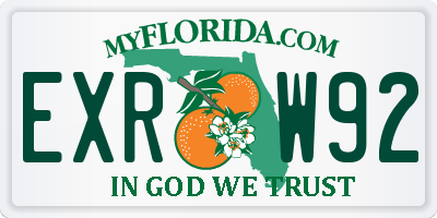 FL license plate EXRW92