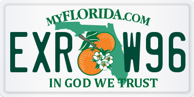FL license plate EXRW96