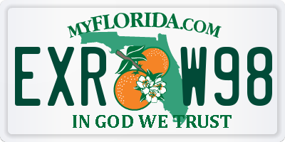 FL license plate EXRW98