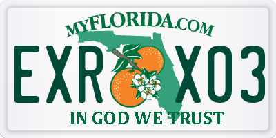 FL license plate EXRX03