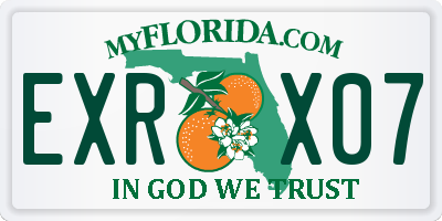 FL license plate EXRX07