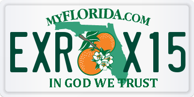 FL license plate EXRX15