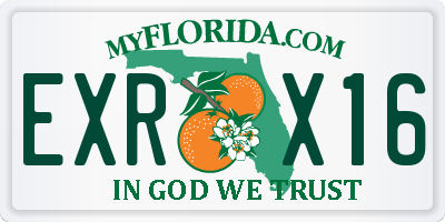 FL license plate EXRX16