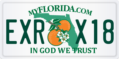 FL license plate EXRX18