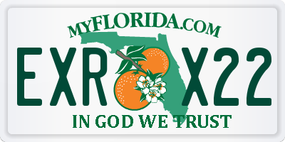 FL license plate EXRX22