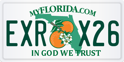 FL license plate EXRX26