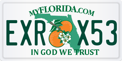 FL license plate EXRX53