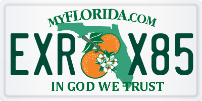 FL license plate EXRX85