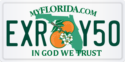 FL license plate EXRY50