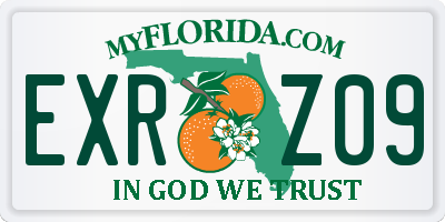 FL license plate EXRZ09