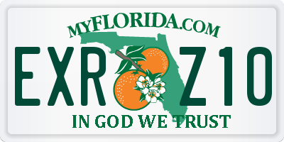 FL license plate EXRZ10
