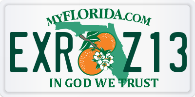 FL license plate EXRZ13