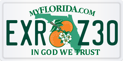 FL license plate EXRZ30