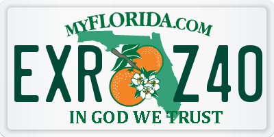 FL license plate EXRZ40