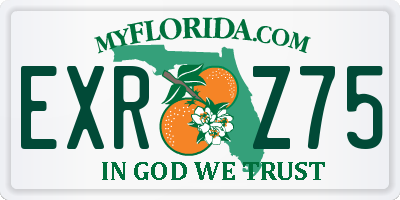 FL license plate EXRZ75