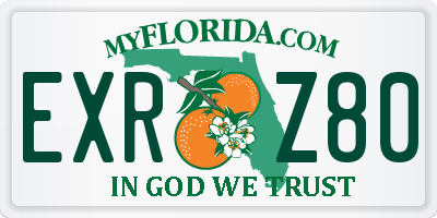 FL license plate EXRZ80