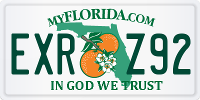 FL license plate EXRZ92