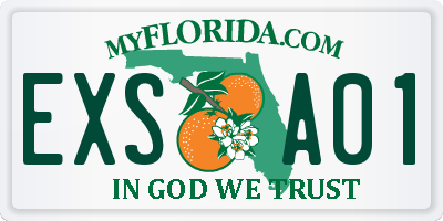 FL license plate EXSA01
