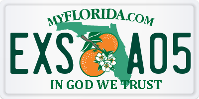 FL license plate EXSA05
