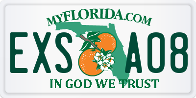 FL license plate EXSA08