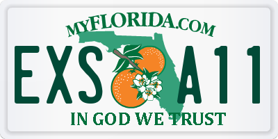 FL license plate EXSA11