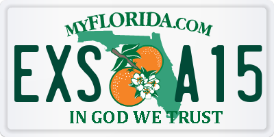 FL license plate EXSA15