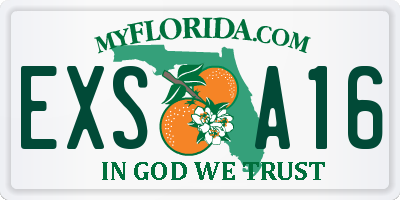 FL license plate EXSA16