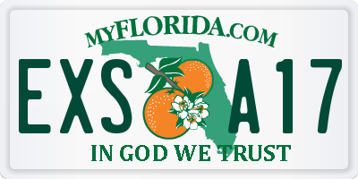 FL license plate EXSA17