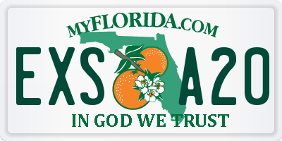 FL license plate EXSA20