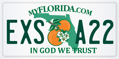 FL license plate EXSA22