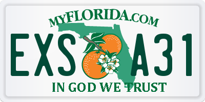 FL license plate EXSA31