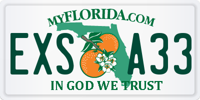 FL license plate EXSA33