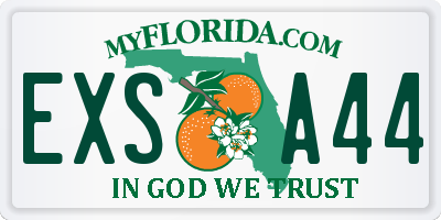 FL license plate EXSA44