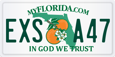 FL license plate EXSA47