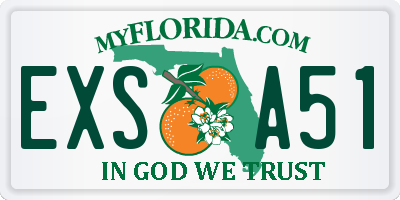FL license plate EXSA51