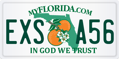 FL license plate EXSA56